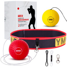Palla per riflessi da allenamento YMX BOXING - Fascia elastica regolabile per la testa, palline in schiuma morbida e leggera - Migliora la coordi