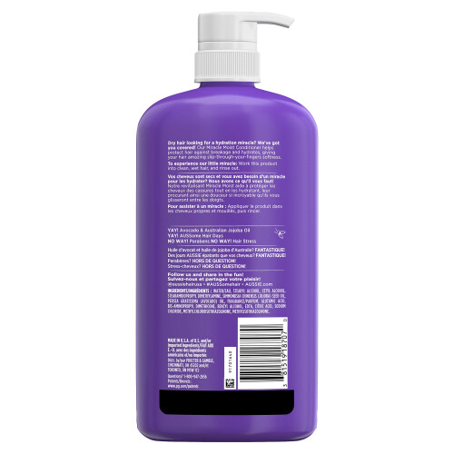Aussie Aussie Miracle Moist Conditioner για Ξηρά Μαλλιά με Αβοκάντο & Τζοχόμπα, 30.4 fl oz, 4 Τεμάχια 1