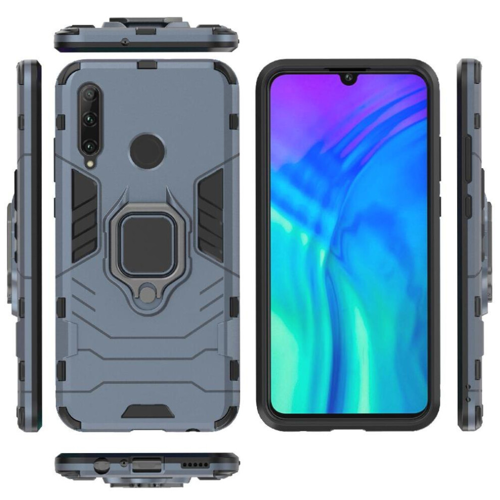 (Green) Ring Car Mount Kickstand Case For Honor 20 Lite Shockproof Kickstand Metal Ring Holder Military Grade Protection Green 764490333610