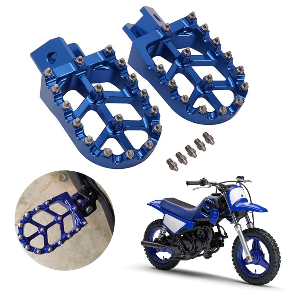 Anxin Motorcycle Foot Pegs Footpeg Pedals Footrest For Pw50 1981-2023 Pw80 1983-2006 Pit Dirt Bike Blue 730964769667