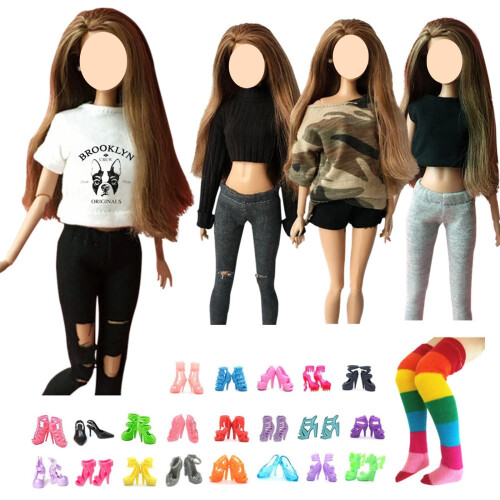 Roupas e Acessórios para Bonecas, Top e Calças Fashionista, Sapatos para Bonecas de 11.5 Polegadas