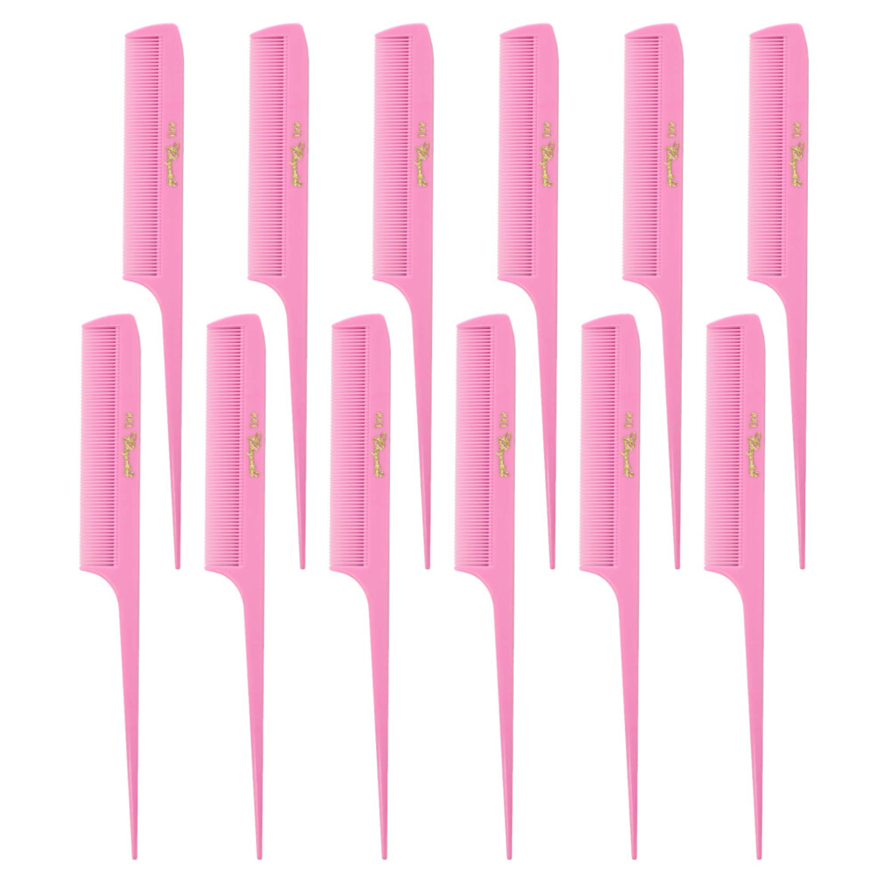 Krest Unisex Pink Cleopatra 8-1/2 Inch Rattail Combs Extra Fine Tooth.rat Tail Comb Model #441. Color Fresh 1 Dozen.