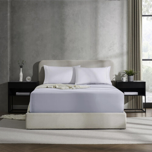 Lençol Ajustável Extra Profundo para Cama King, Azul Gelo, Microfibra 1800 1