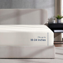 Sábana Ajustable Twin XL Nestl Off White, Se Adapta a Colchones de 18 a 24 Pulgadas