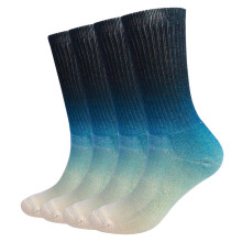 EnerWear 4P Pack dames merinowol outdoor wandelsokken (maat US 9-11, kleurverloopblauw)