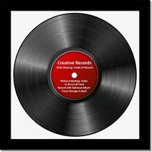 CreativePF [lp12.5x12.5bk-w] LP Vinyl Record Album Frame Display with White Mat  LP Record Insert  Glass and Wall Hanger