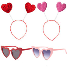 Heart Headbopper Silmlasit Ystvnpiv Hiusnauha Hiustarvikkeet juhlapukujuhliin Photo Booth 4 Pack