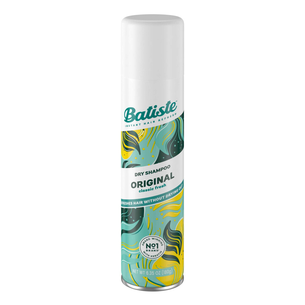 Batiste Dry Shampoo  Original Fragrance  Refresh Hair and Absorb Oil Between Washes  Waterless Shampoo for Added Hair Texture and Body  6.35 OZ Dry Sh