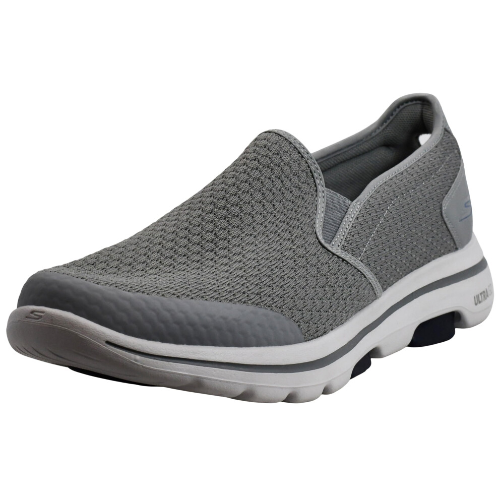 Skechers Men's GOwalk 5 - Elastic Stretch Athletic Slip-On Casual Loafer Walking Shoe Sneaker  Light Gray/Blue  12