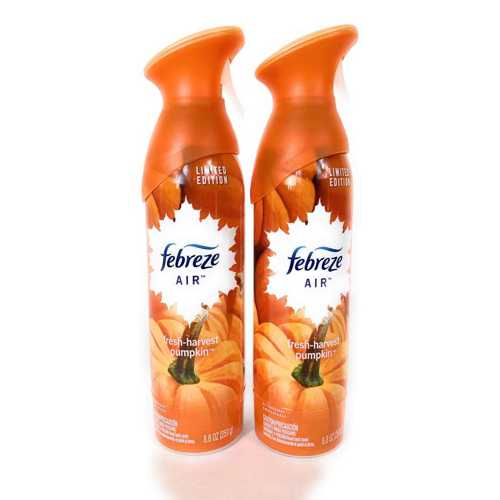 Febreze Air - Limited Edition - Fresh-Harvest Pumpkin - Twin Package - Net Wt. 8.8 OZ (250 g) Per Bottle - One (1) Package (2 Count Bottles)
