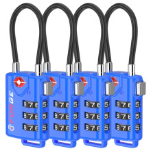 Lyse farver TSA-godkendte bagagel?se 4 Pack Genindstillelig kombination med legeret krop Bl? 4 l?se.
