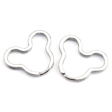 Lind Kitchen 10 stuks creatieve platte sleutelhanger DIY sleutelhanger accessoires metalen sleutel split ring zilveren Mickey Mouse vorm