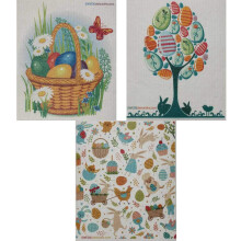 Mixed Easter Set of 3 Swedish Dishcloths (One of Each Design) | ECO Friendly Absorbent Cleaning Cloth | Reusable Cleaning Wipes