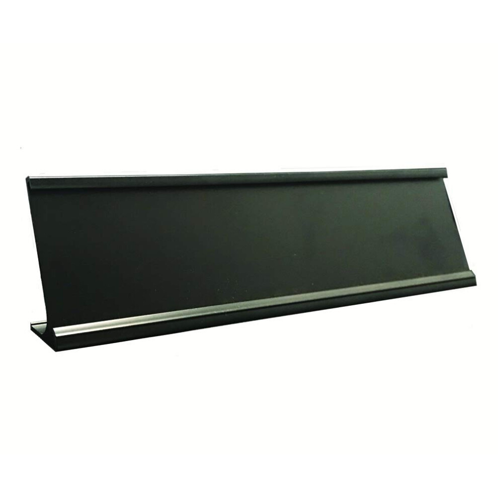 Porte-nom de bureau classique en aluminium noir Nap Tags (porte-nom simple 25,4 x 5,1 cm)