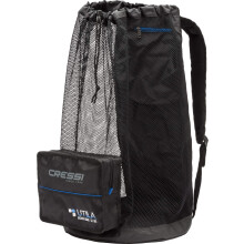Cressi Heavy Duty Mesh Backpack 85 liters Capacity for Snorkeling Water Sport Gear | Utila: designed in Italy Black One Size (UB937000)