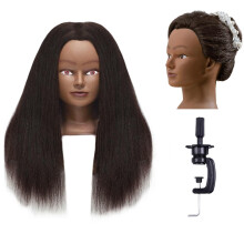 Mannequin Kopf Echthaar, Haarstylist Kosmetologie Übungsdoll mit Klemme