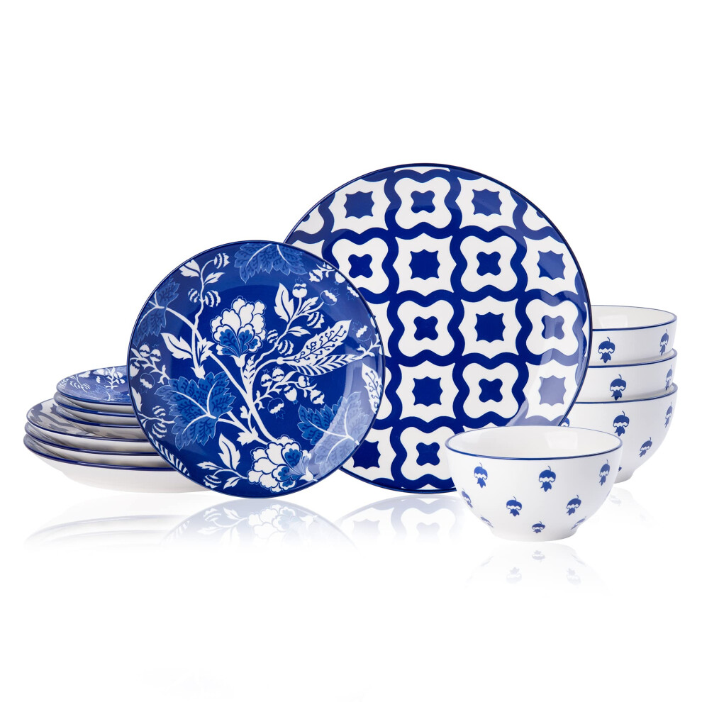 Set Di Stoviglie Wisenvoy, Set Di Piatti E Ciotole, Set Di Piatti In Ceramica, Set Di Piatti In Gres, Set Di Piatti Per 4 Persone