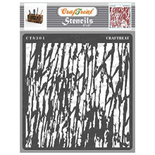 CrafTreat Herbruikbare houtdecorsjablonen voor het schilderen op hout, canvas, papier, stof, vloer, muur en tegel - Boomschors - 6x6 inch - DIY kunst