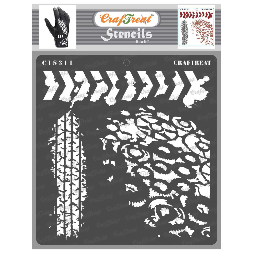 Craftreat Texture Stencils For Painting On Wood Canvas Paper Fabric Floor Wall And Tile - On Road - 6X6 Inches - Reusable Diy Art And Craft Stenc 617566031548