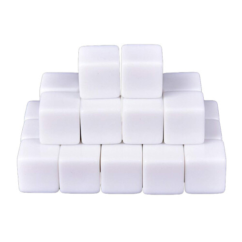 48 PCS 16MM Blank White Dice for Board Games  DIY  Fun  and Teaching 2