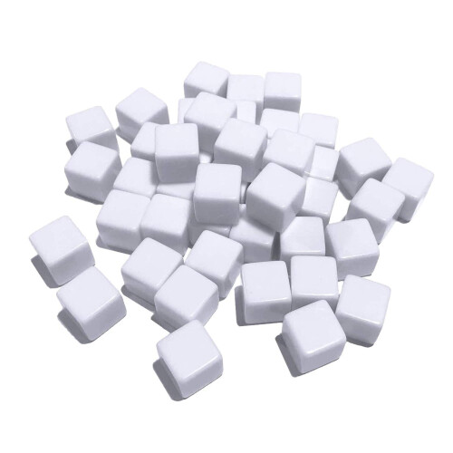 48 PCS 16MM Blank White Dice for Board Games  DIY  Fun  and Teaching