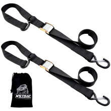XSTRAP STANDARD motorkerkpr megkto hevederek (2 csomag) 3 000 font trsll 8 lbos btyks megkto szett S kampval s puha hurkokkal, fekete