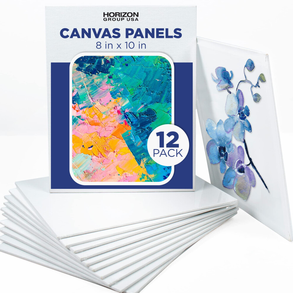 Horizon Group USA 8x10 Canvas Panel Borden Waardepakket van 12, Geprimeerd, Perfect voor Schilderprojecten