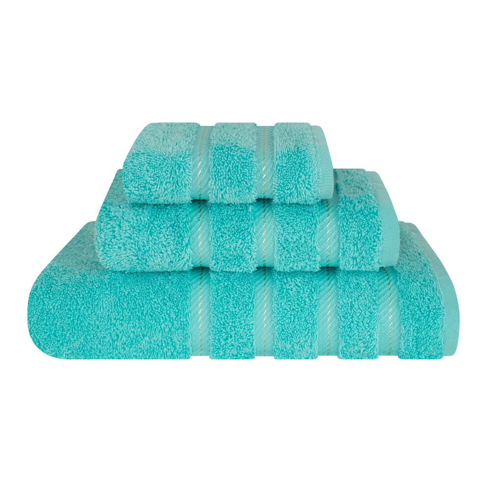 American Soft Linen Premium 3 Piece Towel Set  1 Bath Towel 1 Hand Towel 1 Washcloth  100% Cotton Turkish Towels for Bathroom  Turquoise Towel Set