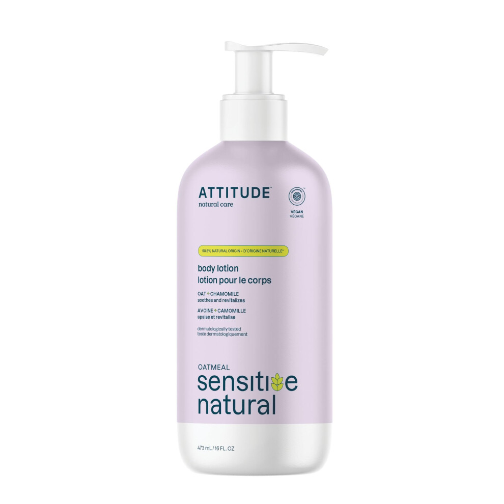 Attitude Body Lotion For Sensitive Skin With Oat And Chamomile Ewg Verified Dermatologically Tested Vegan 16 Fl Oz