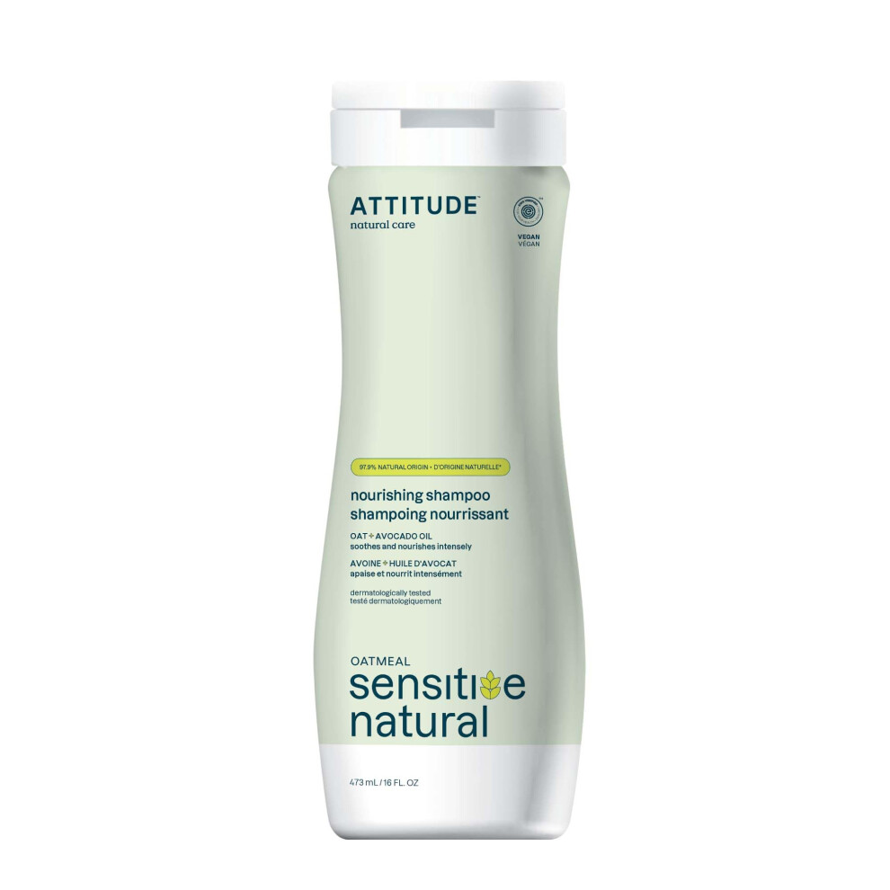 Photos - Hair Product Attitude Hair Shampoo for Sensitive Dry Scalp EWG Verified Soothing Oat Dry and Damaged Hair Naturally Derived Ingredients V 