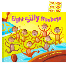 Eight Silly Monkeys Bogs?t til sm?b?rn med klisterm?rker
