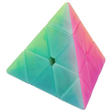 TANCH QIYI el pyram dov r chlostn kocka 3X3 priehladn trojuholn kov magick kocka, farebn hracka