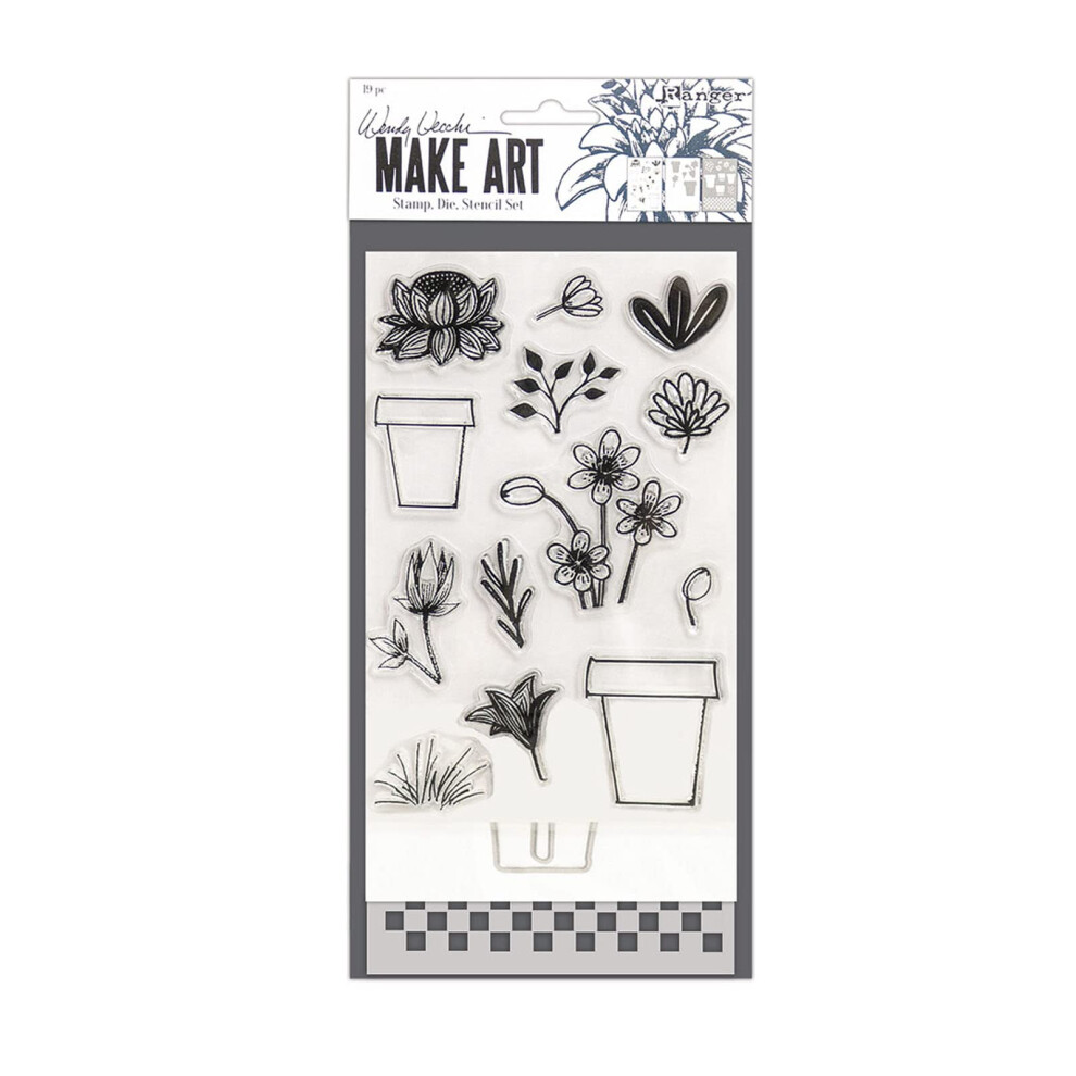 Ranger Wendy Vecchi Make Art Stempel- Und Schablonenset ? Blumentopf-image