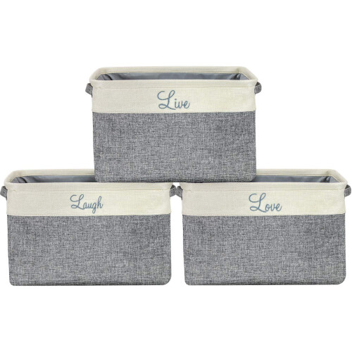 Opbergkubussen - 11 inch kubus opbergbakken (set van 8). stoffen Cubby organizer manden met dubbele handgrepen | opvouwbare kast plank organisatiedozen (grijs