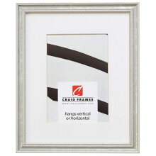 Craig Frames 314WH 8 x 10 Inch Ornate White and Silver Picture Frame Matted to Display a 5 x 7 Inch Photo