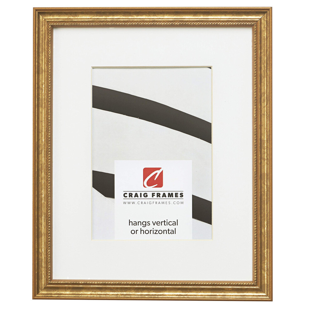 Cadre photo Craig Frames 314GD 20 x 20 pouces, dor    et orn   , avec passe-partout pour afficher une photo de 16 x 16 pouces