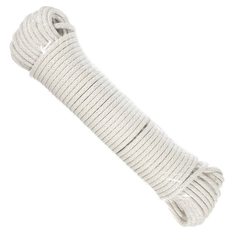 Solid Braid Construction Cotton Sash Cord - 1/4 Inch x 100 Feet - Durable Cordage-image-OPC-PFMQQ8C-NEW