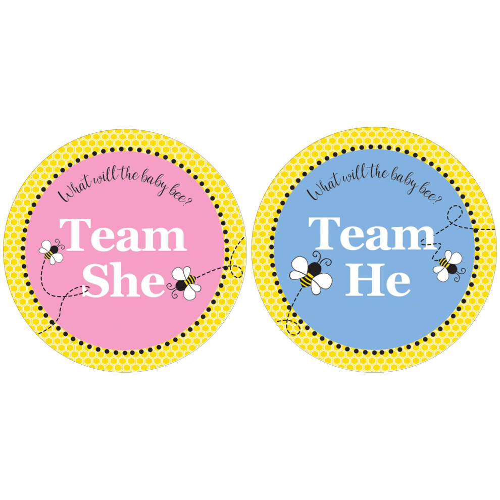 What Will Baby Bee Gender Reveal Team Boy Or Girl Stickers - 40 Labels Onderscheidingen