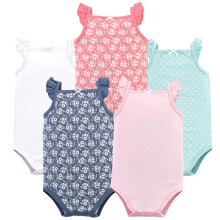 Hudson Baby Unisex Vauvan hihattomat Bodysuits Basic Dot Kukkapuvut 6-9 kk