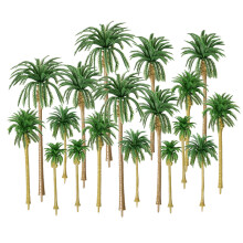 Huianer Palm Tree Model Trees Miniature Palm Trees Mixed 5 Size Fake Plastic Trees With No Stands for DIY Scenery Landscape Cake Decoration (18PC