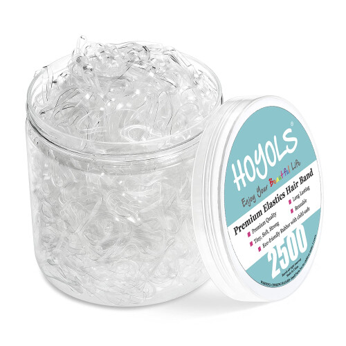 HOYOLS Elastici per Capelli Trasparenti, 2500 Piccoli Elastici per Bambine e Donne