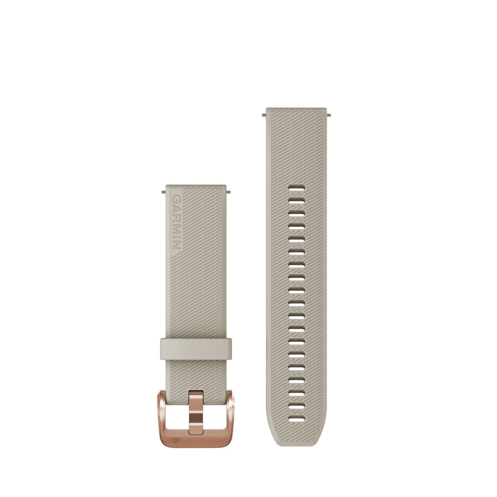 Garmin Quick Release 20 Watch Band  Light Sand Silicone with Rose Gold Hardware  (010-13114-02)