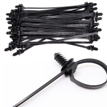 Nylon Push Mount Cable Zip Tie 8,3"""" Heavy Duty Nylon Push Mount Zelfsluitend assortiment voor draadbinden binnenshuis - Zwart 8,3x0,2 inch 40 stuks