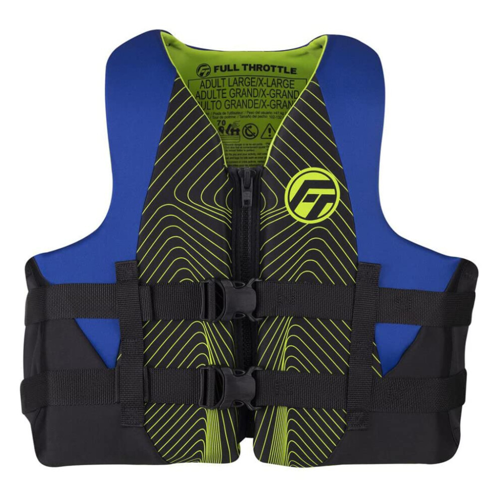 Full Throttle Adult Rapid Dry Neoprene Life Jacket Blue S/M
