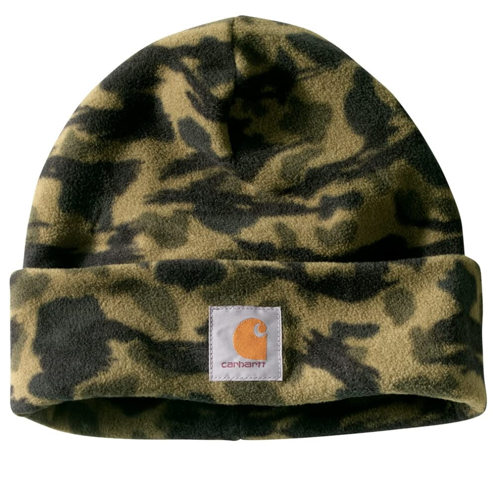 Carhartt Men's Fleece Beanie  Black Blind Duck Camo  OFA