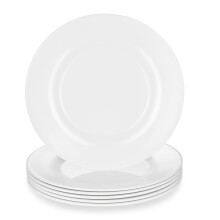 HSDT Melamine Dinerborden Ronde Brede Kant Diepe Bord Wit 10 Inch Set van 6 PYW-10-06