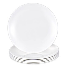 HSDT Melamine Dinerborden Ronde Platte Bodem Wit 9 Inch Set van 6 PYW-9-06