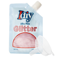 iDIY Ultra Fijne Glitter (100g, 3.5 oz Zakje) met Gemakkelijk Gietzakje & Trechter- Bubblegum Roze- Niet-Toxisch