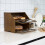 HOMEKOKO Double Layer Large Bread Box for Kitchen Counter  Wooden Large Capacity Bread Storage Bin (Brown) 2