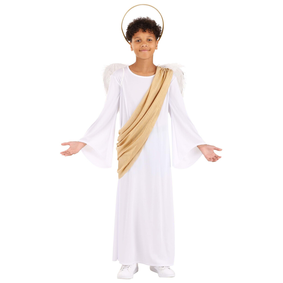 Photos - Fancy Dress Holy Angel Kids Costume - Robe Sash Headband Wings Halo X-Large White White FUN0610CH